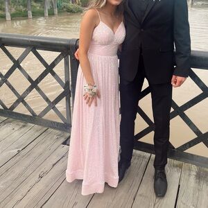 Pink sequence davids bridal prom dress